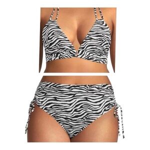 NWT Time and Tru Zebra Print Bikini Set